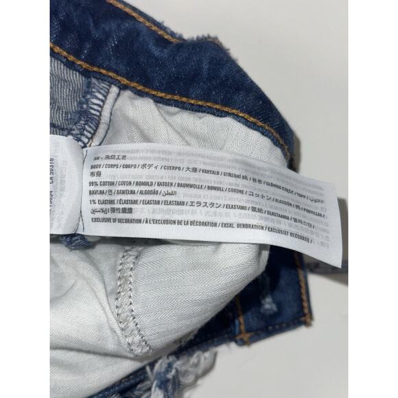 Abercrombie & Fitch High Rise Cutoff Denim Shorts Size 26 2 Blue Distressed - Picture 4 of 4